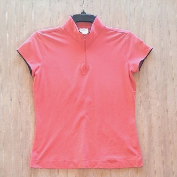 Nike Tops - Nike Golf Women's Coral Quarter Zip-Up Activewear Sporty Short Sleeve Top Shirt